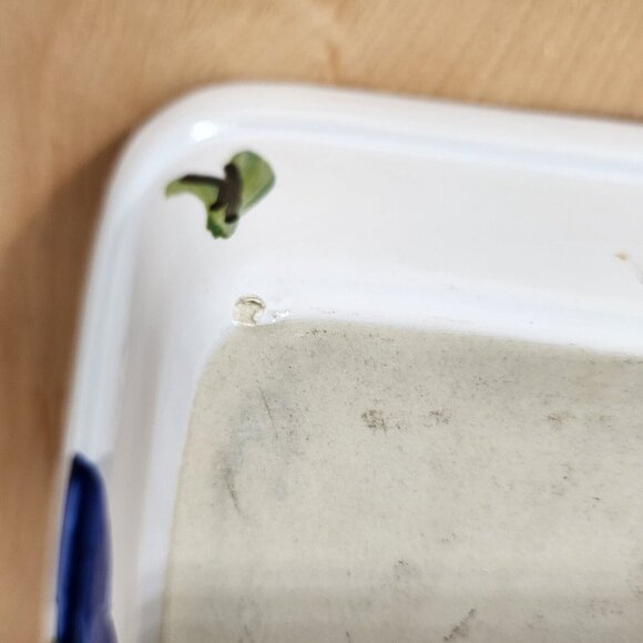 Maxam Italian Daisy Baking Dish 9.5" stoneware square Portugal handpainted flaw - Picture 9 of 9